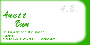 anett bun business card